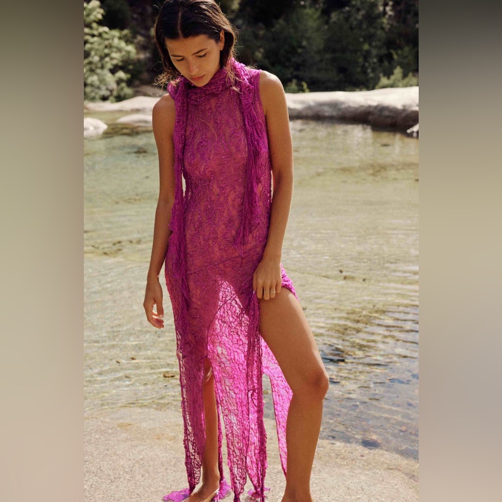 Zara lace all over cover up dress